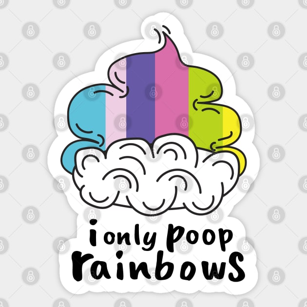 I only poop rainbows Sticker by Sourdigitals